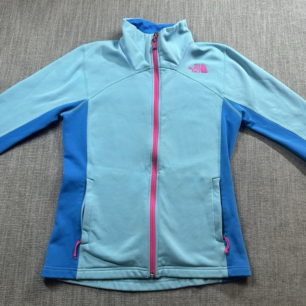 North Face Jacket Womens Small Blue Softshell Full Zip‎ Fleece Lined Outdoor